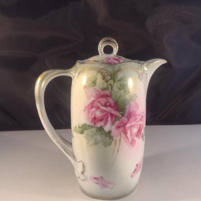 Vintage Hand Painted JR Bavarian Coffee Pot with Lid