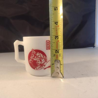 Vintage Ranger Joe Milk Glass Hazel Atlas Mini Ranch Mug