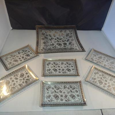Vintage Mid-Century Georges Briard Serving Tray and Plate Set