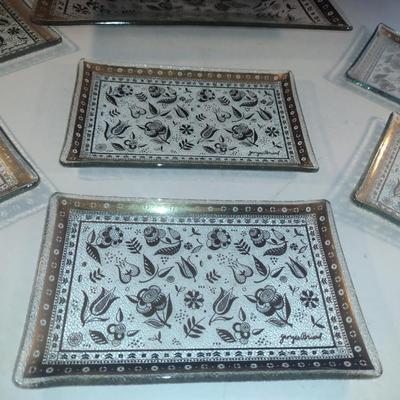 Vintage Mid-Century Georges Briard Serving Tray and Plate Set