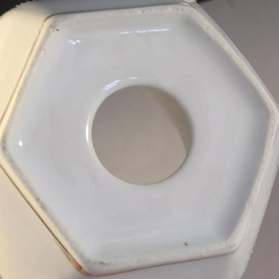 Hand Painted Nippon Condensed Milk Cover with Under Plate and Lid