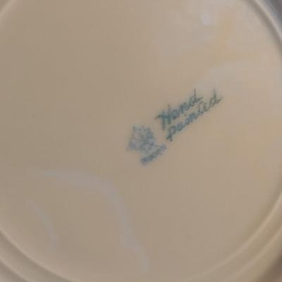 Hand Painted Nippon Condensed Milk Cover with Under Plate and Lid