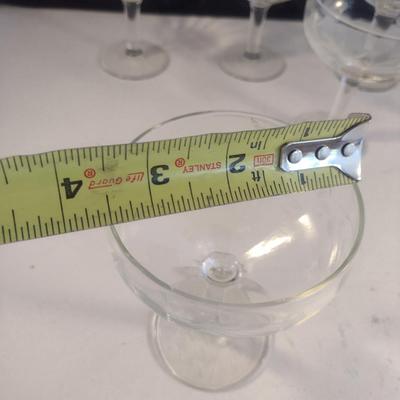 Etched Glass Champagne Coupe/Sherbet Glasses- 7 Piece