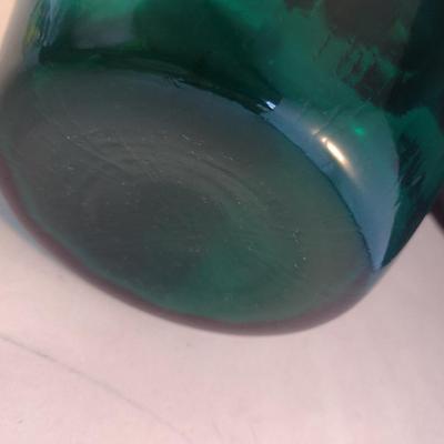 Large, Teal Blue Vase with Swirl Design- Approx 15 1/4" Tall