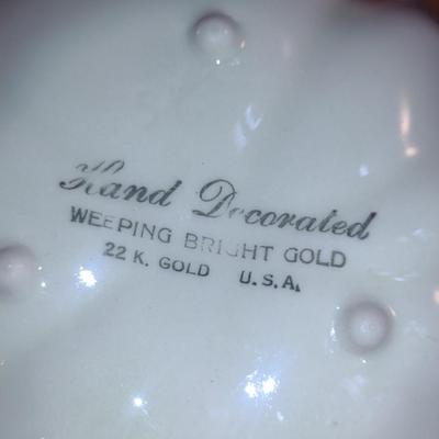 Collection of Gilded Home Decor- Haeger and Weeping Bright Gold