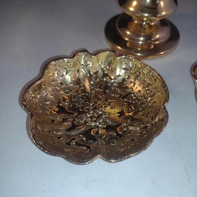 Collection of Gilded Home Decor- Haeger and Weeping Bright Gold