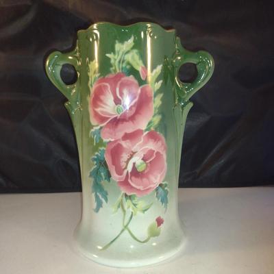Vintage K&G Luneville France Hand Painted Vase- Approx 10" Tall