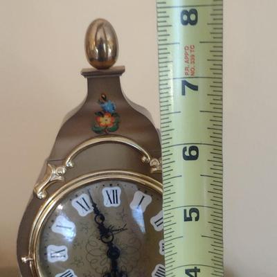 Vintage Schmid Wind-up Chiming Clock with Key and Shelf