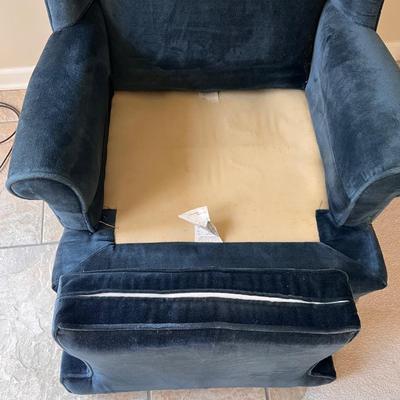 Blue Velvet High Back Arm Chair (SR-RG)
