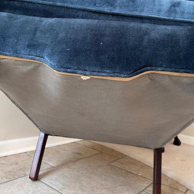 Blue Velvet High Back Arm Chair (SR-RG)