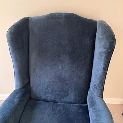Blue Velvet High Back Arm Chair (SR-RG)