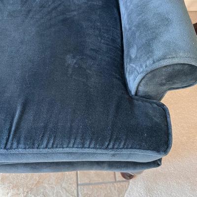 Blue Velvet High Back Arm Chair (SR-RG)