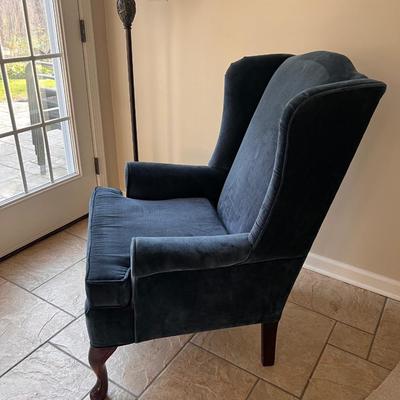 Blue Velvet High Back Arm Chair (SR-RG)