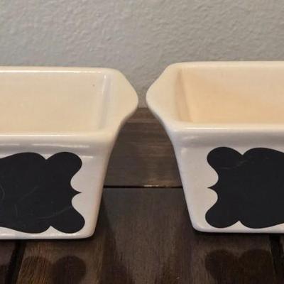 (2) Nantucket Ceramic Mini Loaf Pans with Chalkboard Meassage Capability