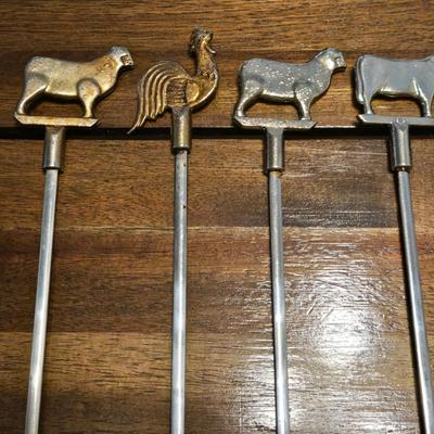 Skewers, Knife Sharpener Strap and Wet Stone, and a Swedish Meat Butchering Tool