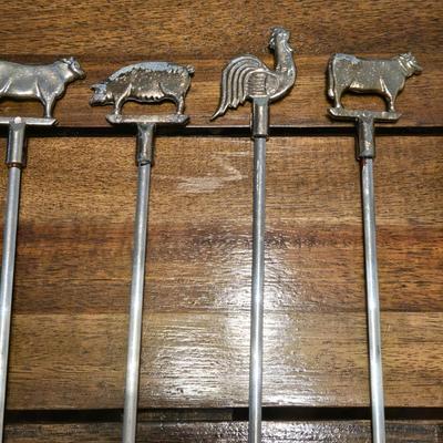 Skewers, Knife Sharpener Strap and Wet Stone, and a Swedish Meat Butchering Tool
