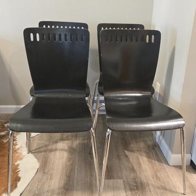 Vintage Mid Century Style Black Chairs
