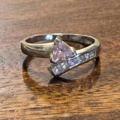 Sterling Silver Pink Zirconia Ring