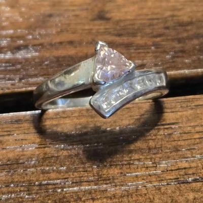 Sterling Silver Pink Zirconia Ring