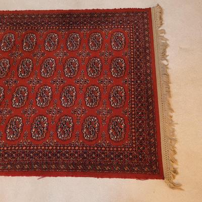 Karastan Red Bokhara Design 100% Wool Rug, 4' x 6.5' (LR-EL)