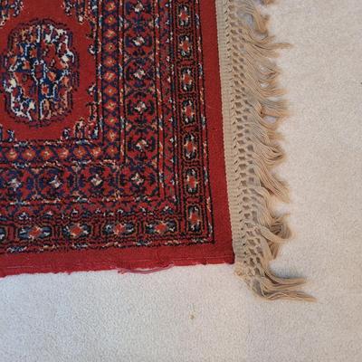 Karastan Red Bokhara Design 100% Wool Rug, 4' x 6.5' (LR-EL)