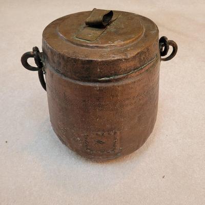 Antique-Style Hammered Copper Pot (LR-EL)