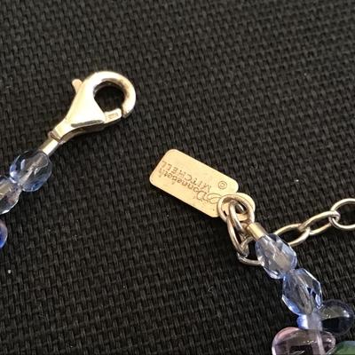 Donna Beth Smith 925 Art Glass Style Bracelet signed