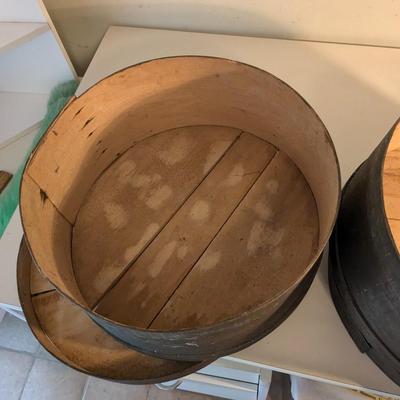Set of 3 Antique Wooden Shallow Cheese Boxes