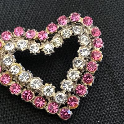 Pink Clear Vintage Rhinestone Earrings