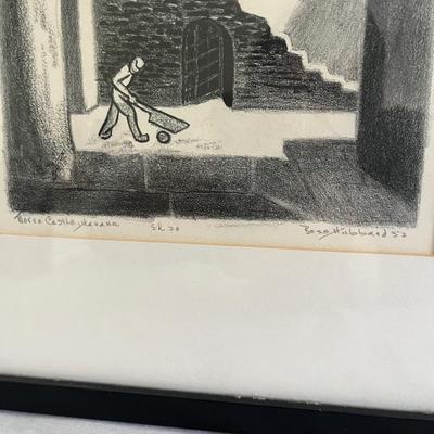 "Torro Castle Havana" Signed Charcoal Art by Bess Hubbard (PB-MG)