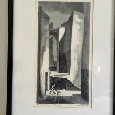 "Torro Castle Havana" Signed Charcoal Art by Bess Hubbard (PB-MG)