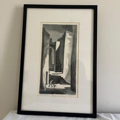 "Torro Castle Havana" Signed Charcoal Art by Bess Hubbard (PB-MG)