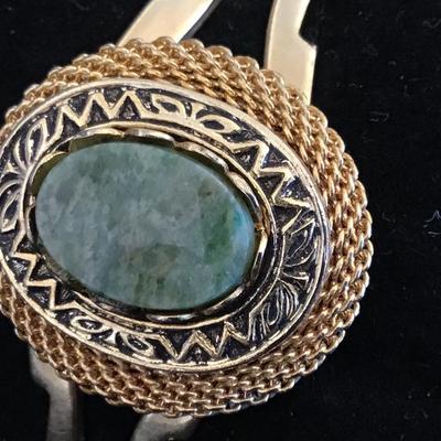 Vintage Green Stone Cuff