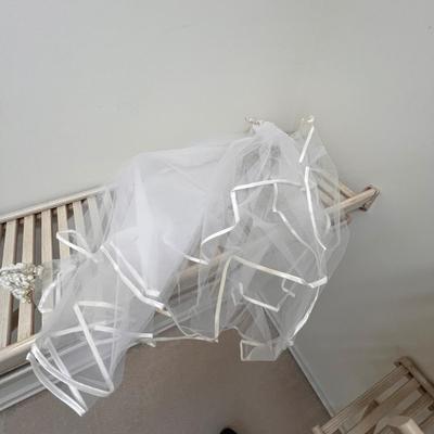 Satin Wedding Dress W/ Veil, Bolero Jacket & More (PB-RG)