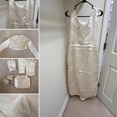 Satin Wedding Dress W/ Veil, Bolero Jacket & More (PB-RG)