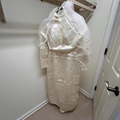 Satin Wedding Dress W/ Veil, Bolero Jacket & More (PB-RG)