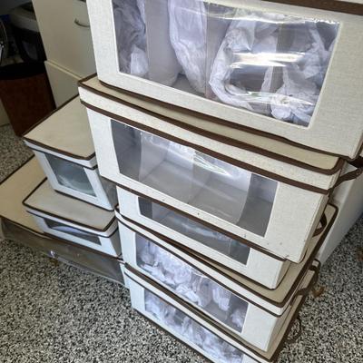 Garage- linen china storage boxes