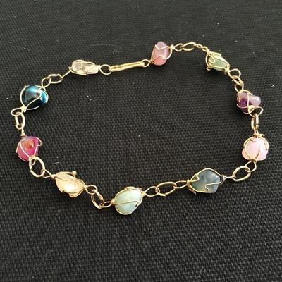 Vintage Caged Stone Bracelet