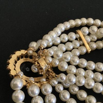 Beautiful Faux Pearl Statement Necklace