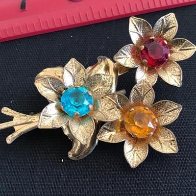 Antique Large Faux Stone Brooch