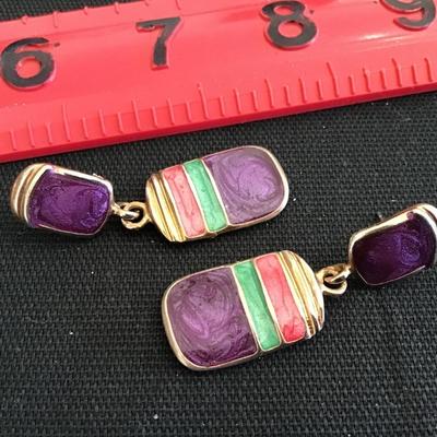 Vintage Enamel Earrings