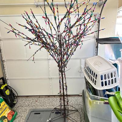 Garage - Christmas - lighted Wire Christmas tree - shown In garage for scale