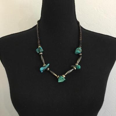 Super cool turquoise and shell necklace
