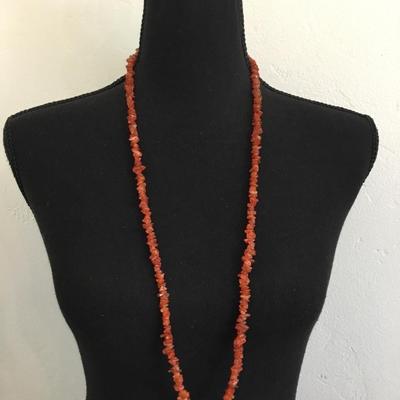 Vintage carnelian, agate chips, necklace