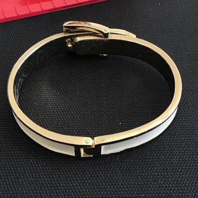 Cream Enamel Buckle Bracelet Vintage