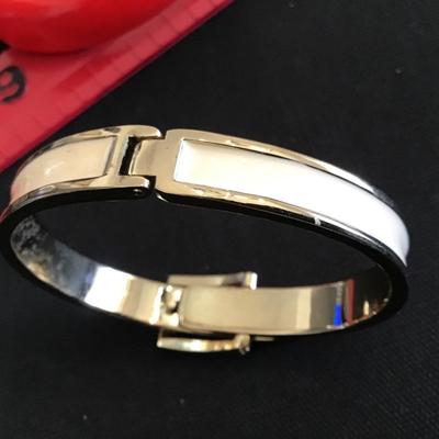 Cream Enamel Buckle Bracelet Vintage