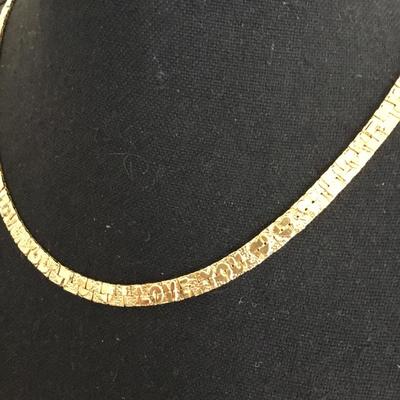 Beautiful, vintage, gold tone chain. I love you heart necklace.