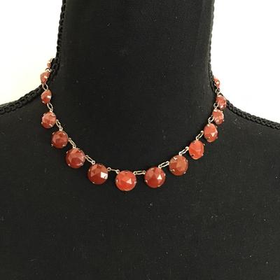 Faux stone mid-century fashion necklace