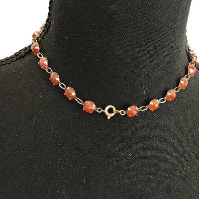 Faux stone mid-century fashion necklace