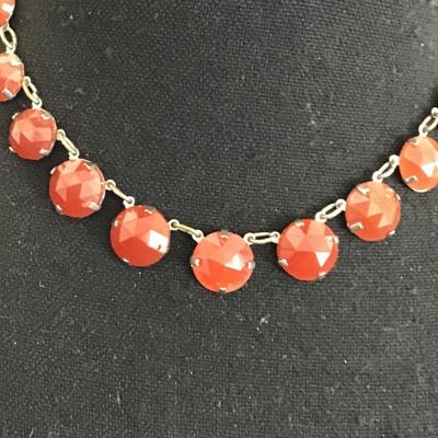 Faux stone mid-century fashion necklace